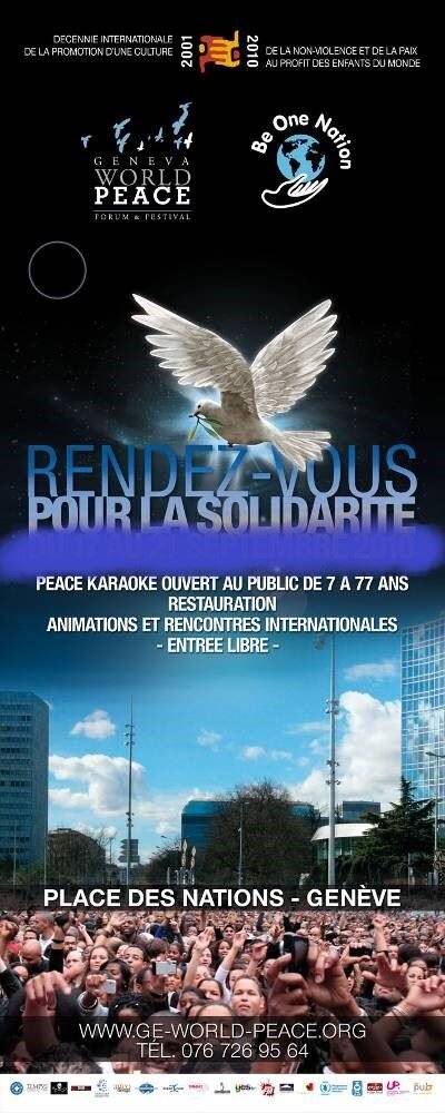 Geneva World Peace roll-up banner
